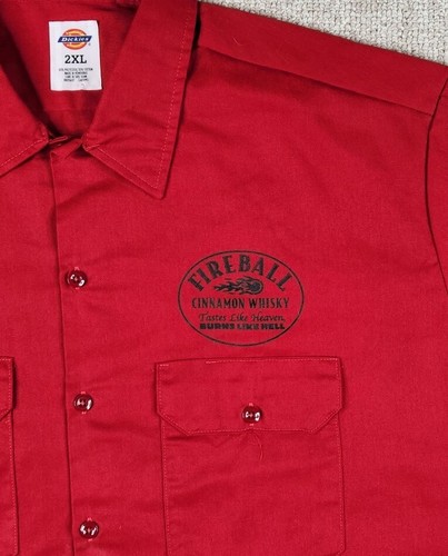 Dickies Fireball Cinnamon Whisky 2XL Bar G-SPOT Red Devil Button Work Shirt XXL - Picture 13 of 13