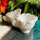 Sugar and Creamer, Milk Cut Glass, Fenton, Vintage