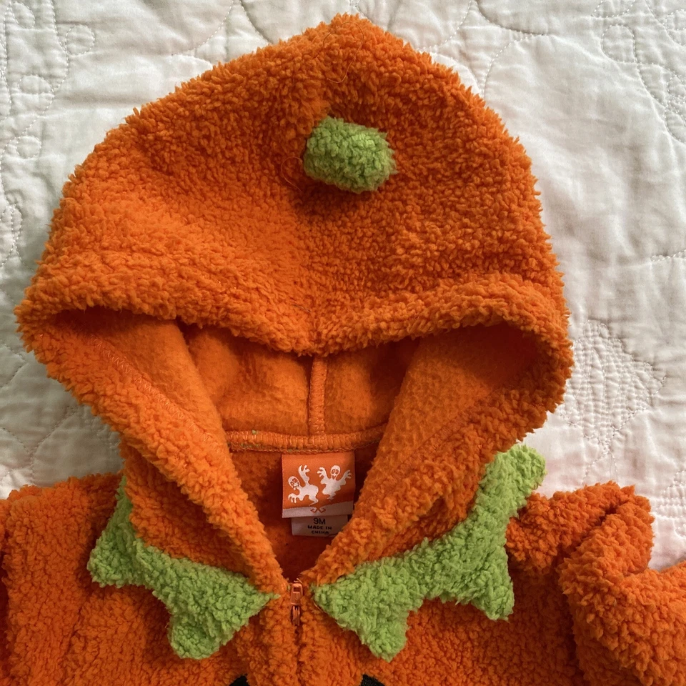 Infantil 1 Pc. Disfraz de calabaza con capucha Jack-O-Lantern con patas, ¡9 meses SUAVE! Foto 4 de 4