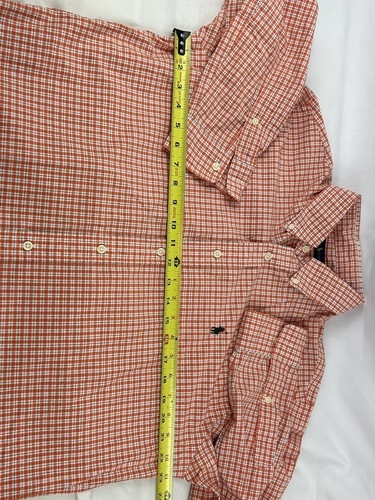 Ralph Lauren Mens Button Down Shirt Size Large Modern Orange Check Pony Logo - Picture 12 of 18