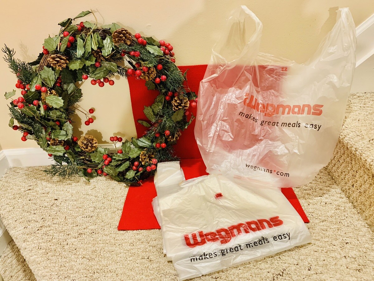 Lot of 50, Vintage Wegmans Plastic Shopping Food Bags- BRAND NEW