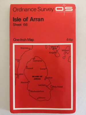 Ordnance Survey Isle of Arran   Sheet 66 One Inch Map 1960 (0.44p Price)