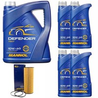 MotoröL Set Mannol Defender 10W-40 API SN 9 Liter + ÖLfilter FüR Audi A6 A8 2.7