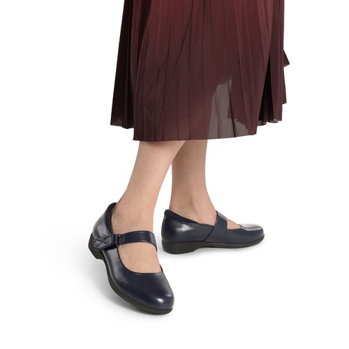 Flache Damenschuhe mit Knöchelriemen rund geschnitten Business Büro elegante Schuhe - Bild 20 von 25
