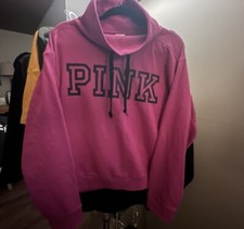 NWT Victoria's Secret L PINK COWL NECK PULLOVER Fuchsia