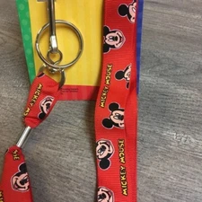 Disney Mickey for Kids Vintage 1990s New Old Stock Mickey Mouse Lanyard Red Web 