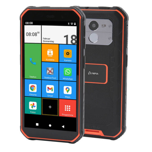 OLYMPIA TREK Outdoor-Smartphone schwarz-orange 32 GB - Bild 1 von 6
