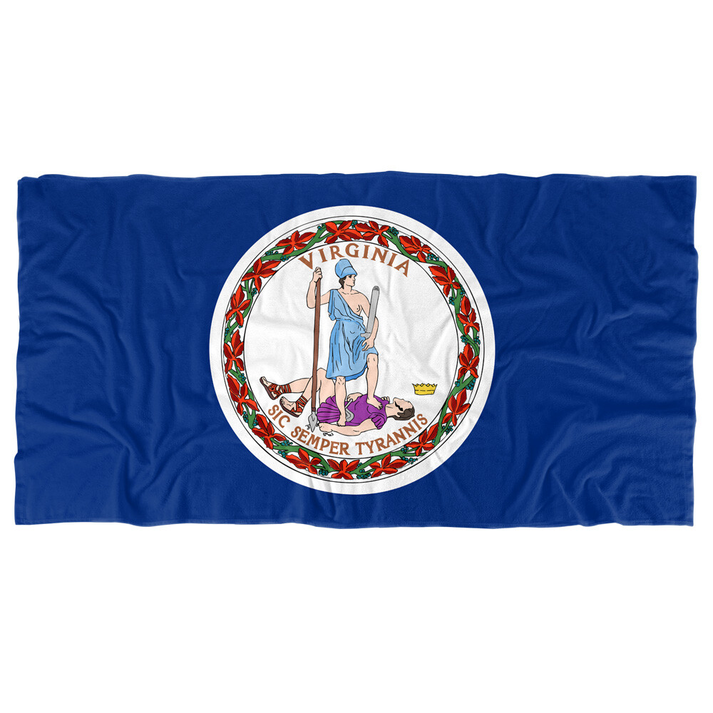 Virginia State Flag 30x60 Inch Beach Towel