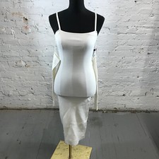 ALICE + OLIVIA Dress Womens Extra Small Evia Fitted Spaghetti Strap Soft Ribbed