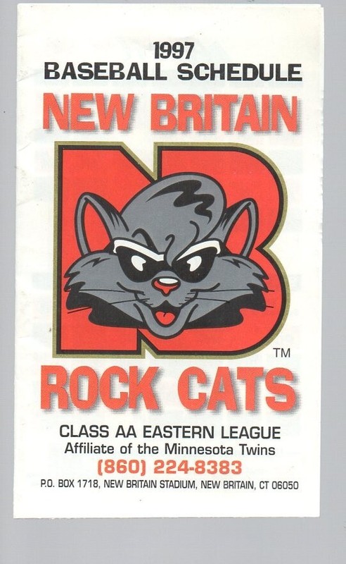 1997 NEW BRITAIN ROCK CATS POCKET SCHEDULE