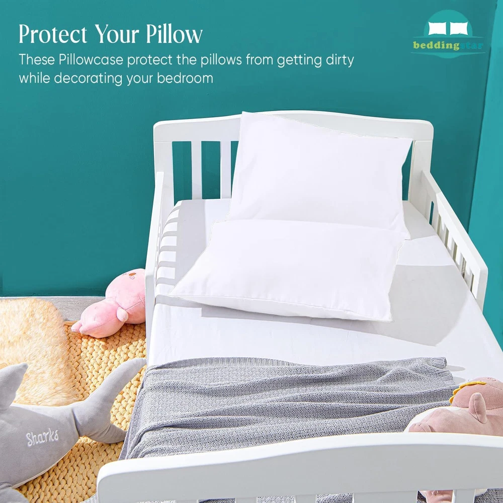 Travel Pillow Case 12x16 Toddler 12" x 16" - Envelope, White Solid