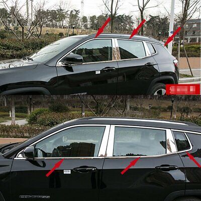 For Jeep Compass 2017 2018 Car Window Frame Whole Set Panel Cover Trim 