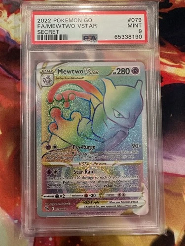 Rainbow - Mewtwo VSTAR Pokémon Sword & Shield Pokemon Go PSA 9 MINT