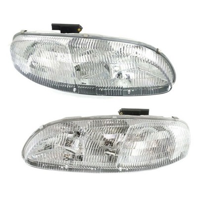 2pcs Headlight L&R Clear Lens w/Bulbs 2502139 For Monte Carlo 1995-1999