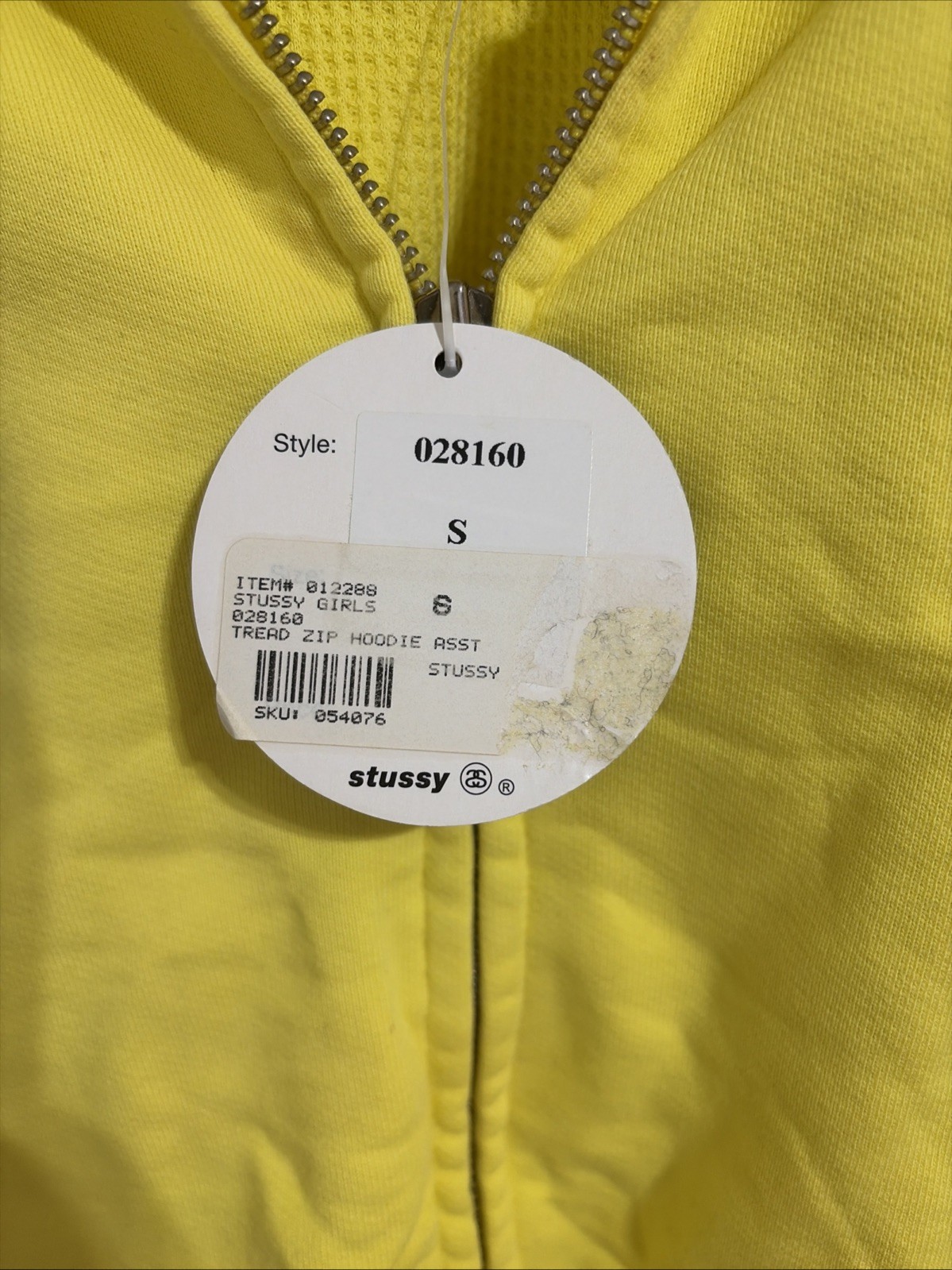 Stussy Size Small Yellow Full Zip Hoodie With Patches Campgrounds Camping 1980 thumbnail 4