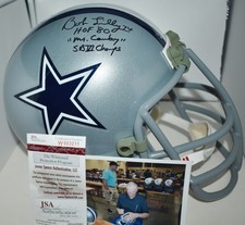 BOB LILLY SIGNED F/S REPLICA CUSTOM FACE MASK HELMET DALLAS COWBOYS HOF 80 JSA
