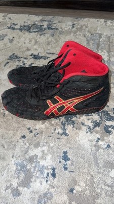 Rare wrestling shoes Asics OG Aggressor 1 (US 8.5) black and  display picture 3