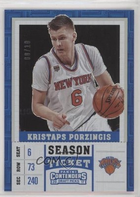 2017 Contenders Draft Picks Building Blocks Ticket 8/10 Kristaps Porzingis 7y2
