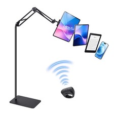 360&deg; Universal Adjustable Floor Stand Holder For iPad Tablet Phone W/ Remote UK