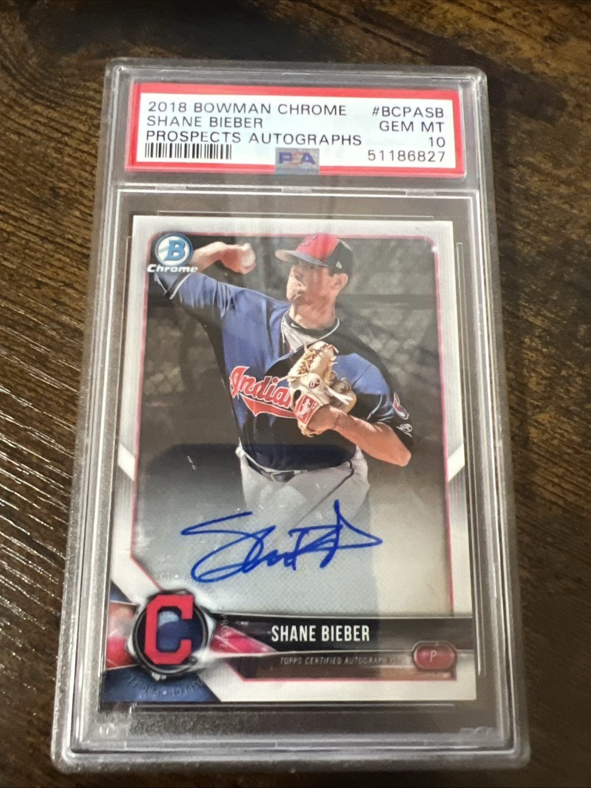 2018 Bowman Chrome - Prospect Autographs Shane Bieber #BCPA-SB RC PSA 10