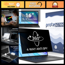 360 Privacy Screen Filter for 16" Laptop Monitor - Anti-Glare, Blue Light Blo