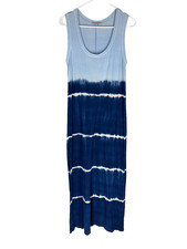 FRESH PRODUCE Dress M Blue Tie Dye Coastal Beach Resort Summer Spring Stretch