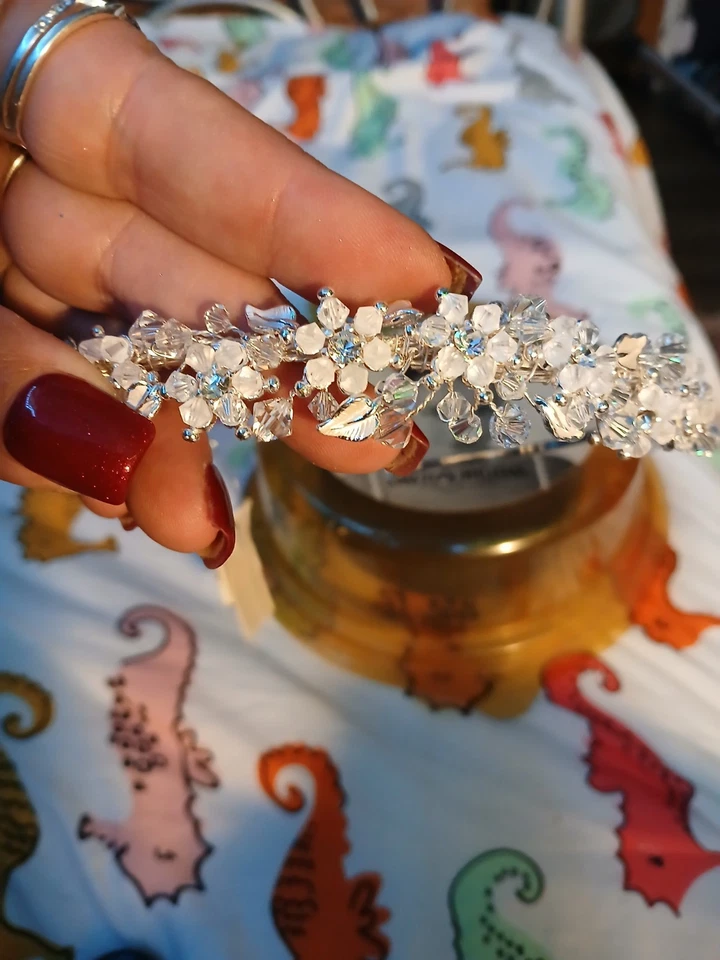 David’s Bridal Swarovski Crystal Tiara Headpiece – Silver Bridal Crown NWT - Image 4 of 4