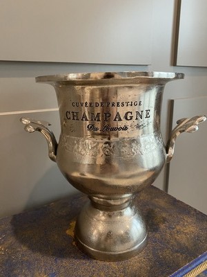 French Cuvee De Prestige Du Louvois Champagne Pedestal Trophy Ice Bucket Handles