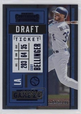 2020 Panini Contenders Draft Ticket Green 45/299 Cody Bellinger #66 14tz
