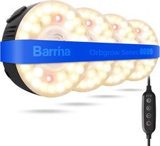 Barrina 4Pcs Magnetic Orbgrow OG09 Puck Grow Light 660nm Red LEDs Timer Black