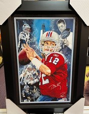 21x16 NFL New England Patriots Tom Brady Collage Textured Art Frame