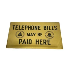 BRASS METAL Bell System Logo Bill Pay Sign AT&T Pacific Telephone & Telegraph