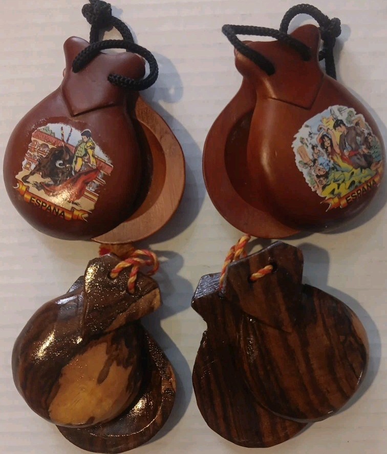 2 Sets Of Wooden Castanets