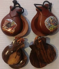 2 Sets Of Wooden Castanets