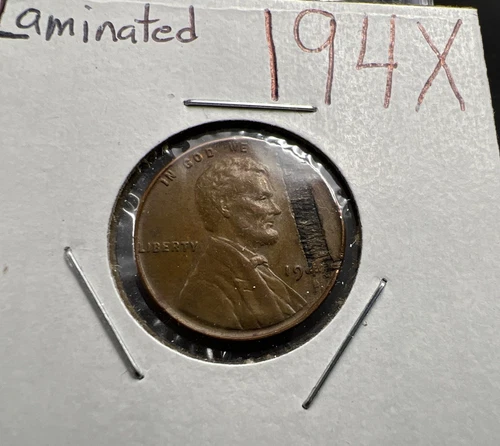 194x 1C Lincoln Wheat Cent Major Planchet Lamination Error VF Circ