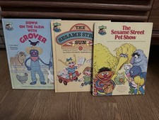 Lot of 3 Vintage Sesame Street Book Club Books 1980  1981 Grover Big Bird Ernie