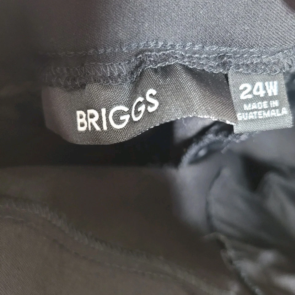 Briggs Capri Plus 24W 43 x 20.5 Stretch Pants Casual Crop Black Pull On Pockets - Image 4 of 4