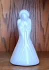 Elegant Frankoma Pottery Angel, 6" Glossy White Glazed Clay Pottery, Artistic