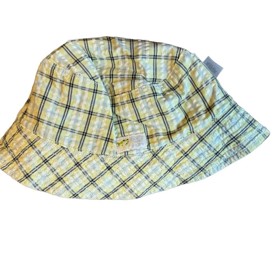 Sombrero de cubo reversible Janie and Jack niño pequeño 12-24 meses azul/verde a cuadros Foto 3 de 4