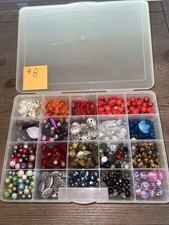 Jewelry Craft Beads Over 3 Lbs With Sorting Container Various Colors