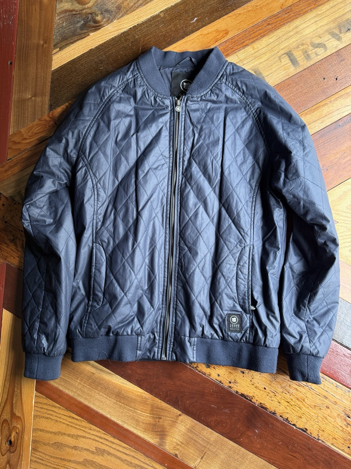 Crosshatch Blue Bomber Jacket ~ Medium - image 1