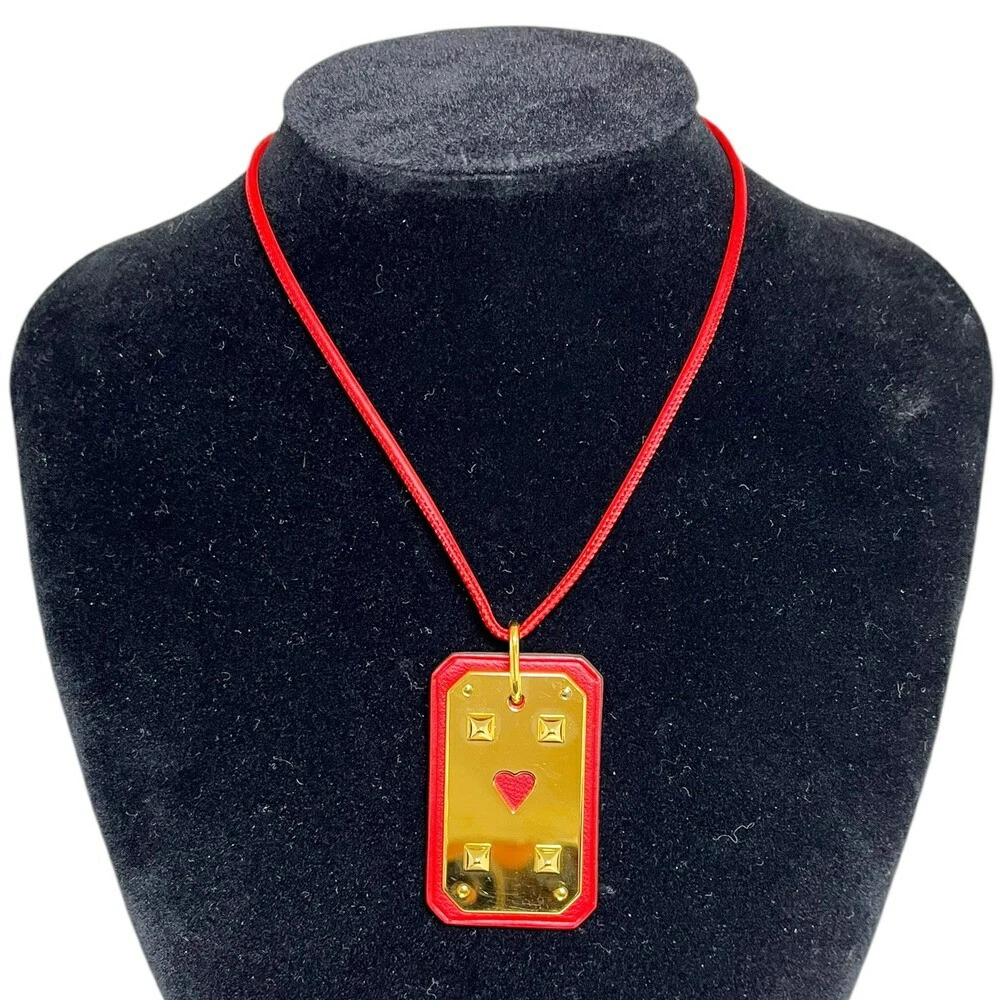 HERMÈS Collana Hermes Asdecourt Gm Y incisa Vo Swift metallo oro rosso ferramenta usata noi