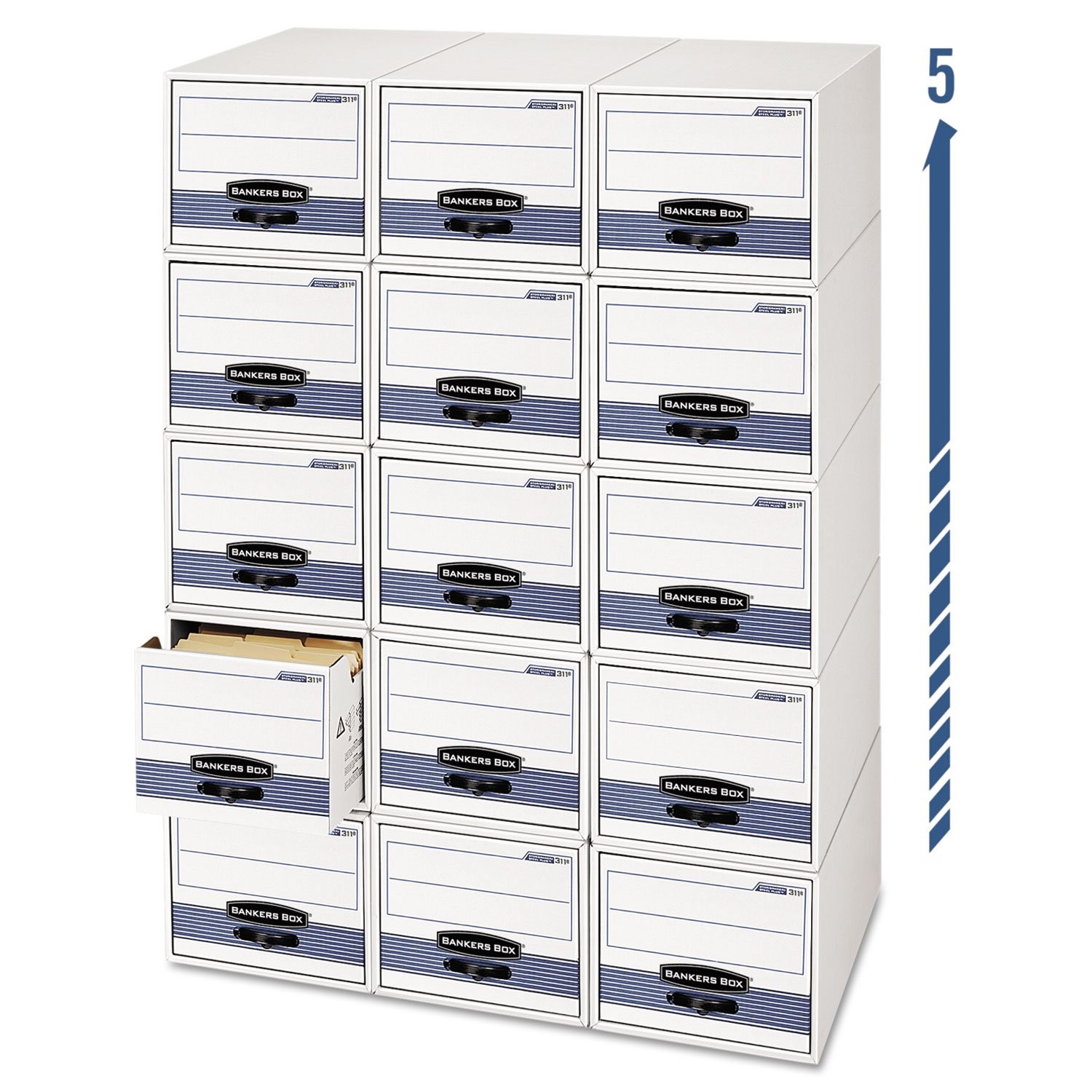 Bankers Box 6 Pack STOR Extra Space Saving 11.50" x 14.00" x 25.50", White