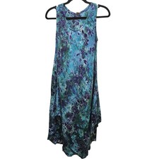 Island Girl Floral Dress Sleeveless Rayon Casual Sundress Women's S/M Beach Boho