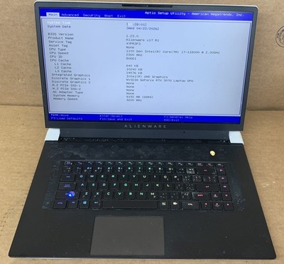 Alienware x17 R1 17.3'' FHD Laptop Intel Core i7-11800H RTX 3060 8GB DDR4 RAM