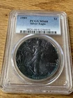 1989 American Silver Eagle MS68 PCGS Beautiful Blue/Purple Tone
