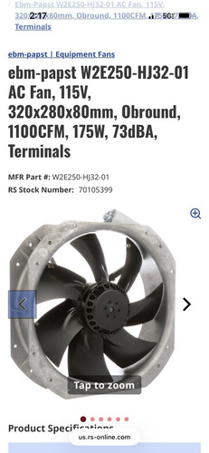 3 sets of 9 total fans ebm-papst W2E250-HJ32-01 AC Fan, 115V