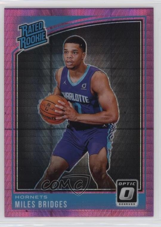 2018 Panini Donruss Optic Rated Rookie Pink Hyper Prizm Miles Bridges #172 9p5