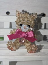 Cat Swarovski Crystal Golden Shadow Light Rose Golden Shadow Ribbon 8mm Heart