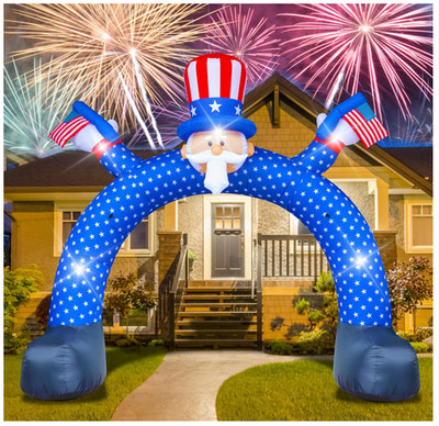 11FT Inflatable Uncle Sam Archway 4th July LED Patriotic Yard Decor
